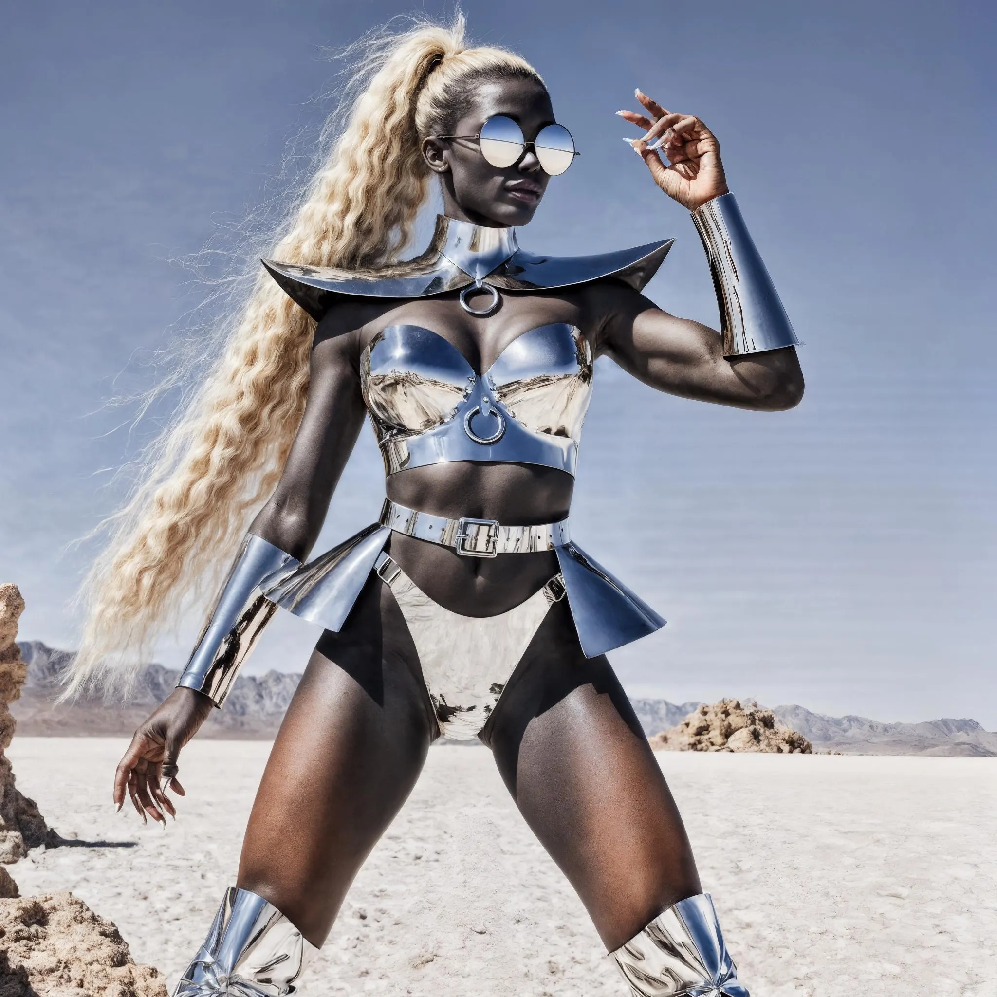 Silver Futuristic Armor Costume for Women