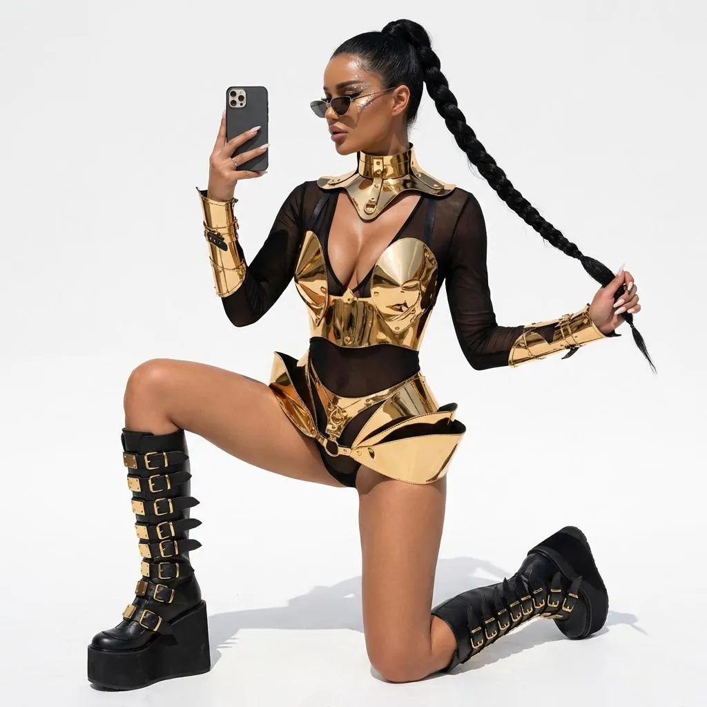 Gold Festival Skirt and Top Set