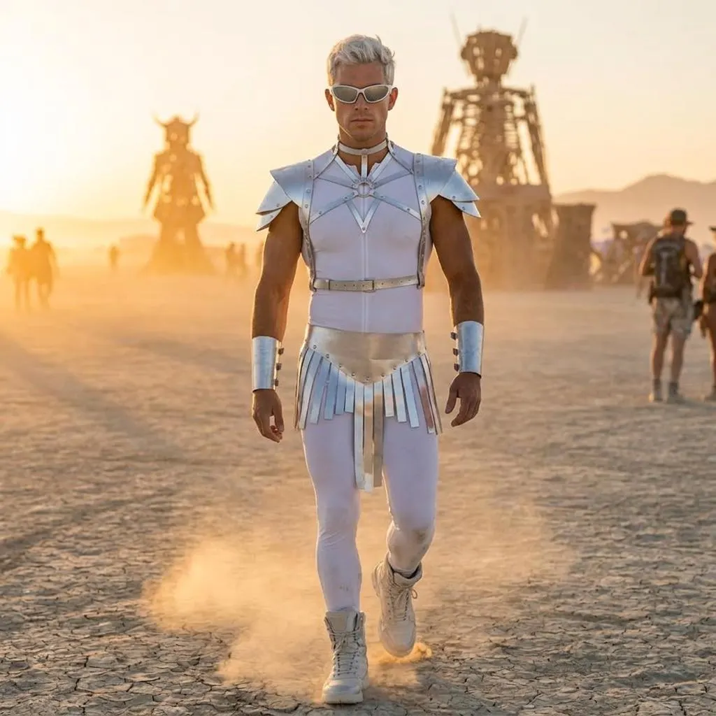 Silver Metallic Outfit for Burning Man