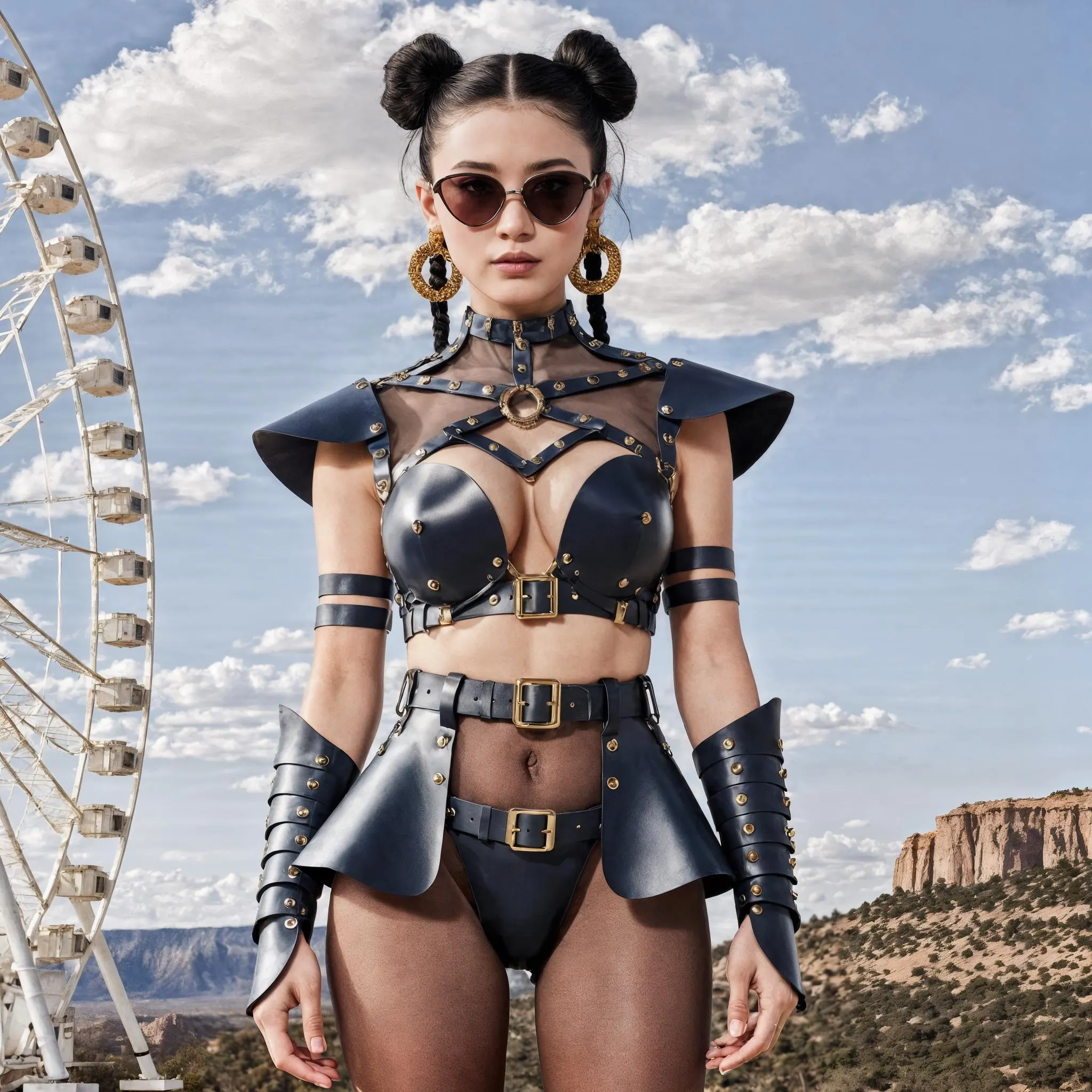 Black Leather Rave Outfit for Burning Man