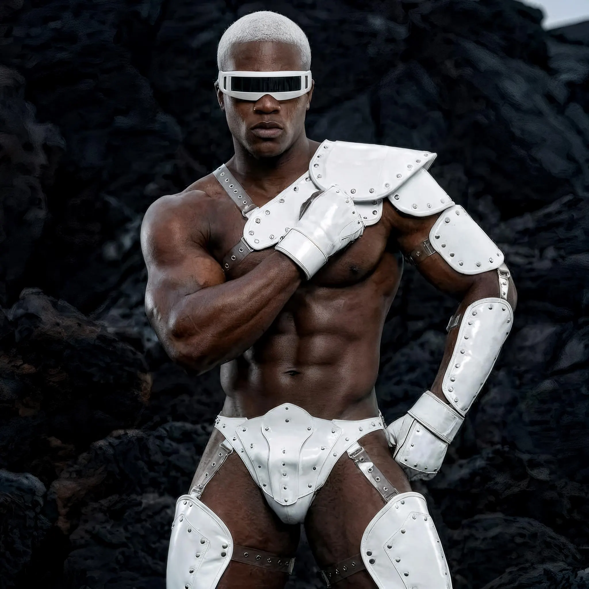 White Futuristic Armor Costume for Men