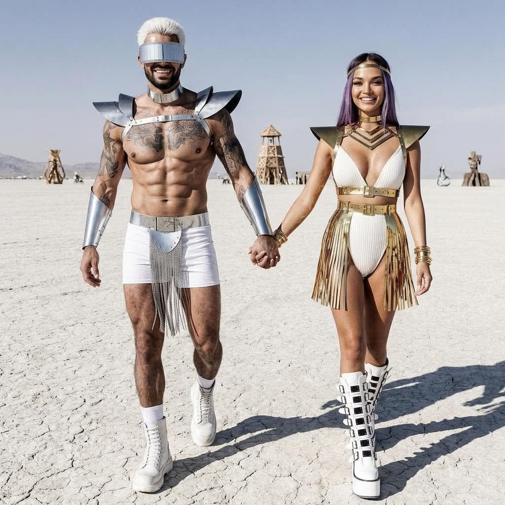Gold & Silver Festival Couple Costume