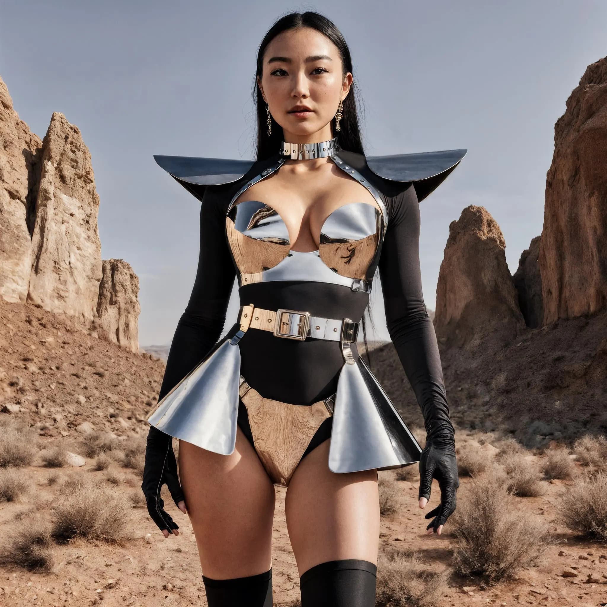 Silver Metallic Top And Skirt Set for Burning Man