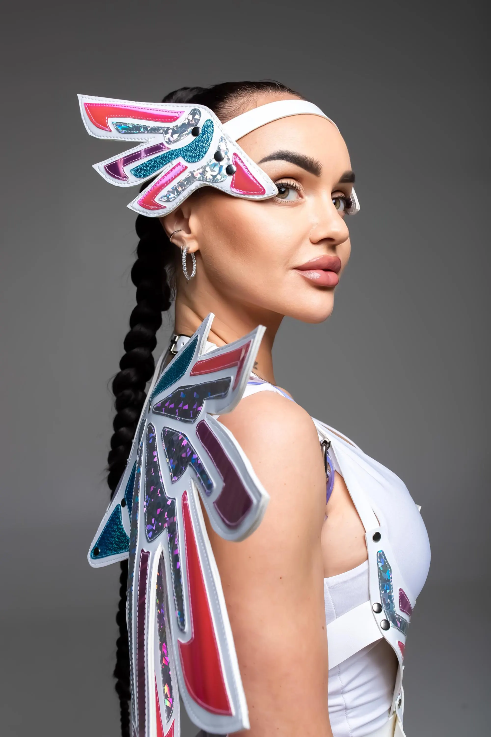 Holographic Alien Costume with Wings