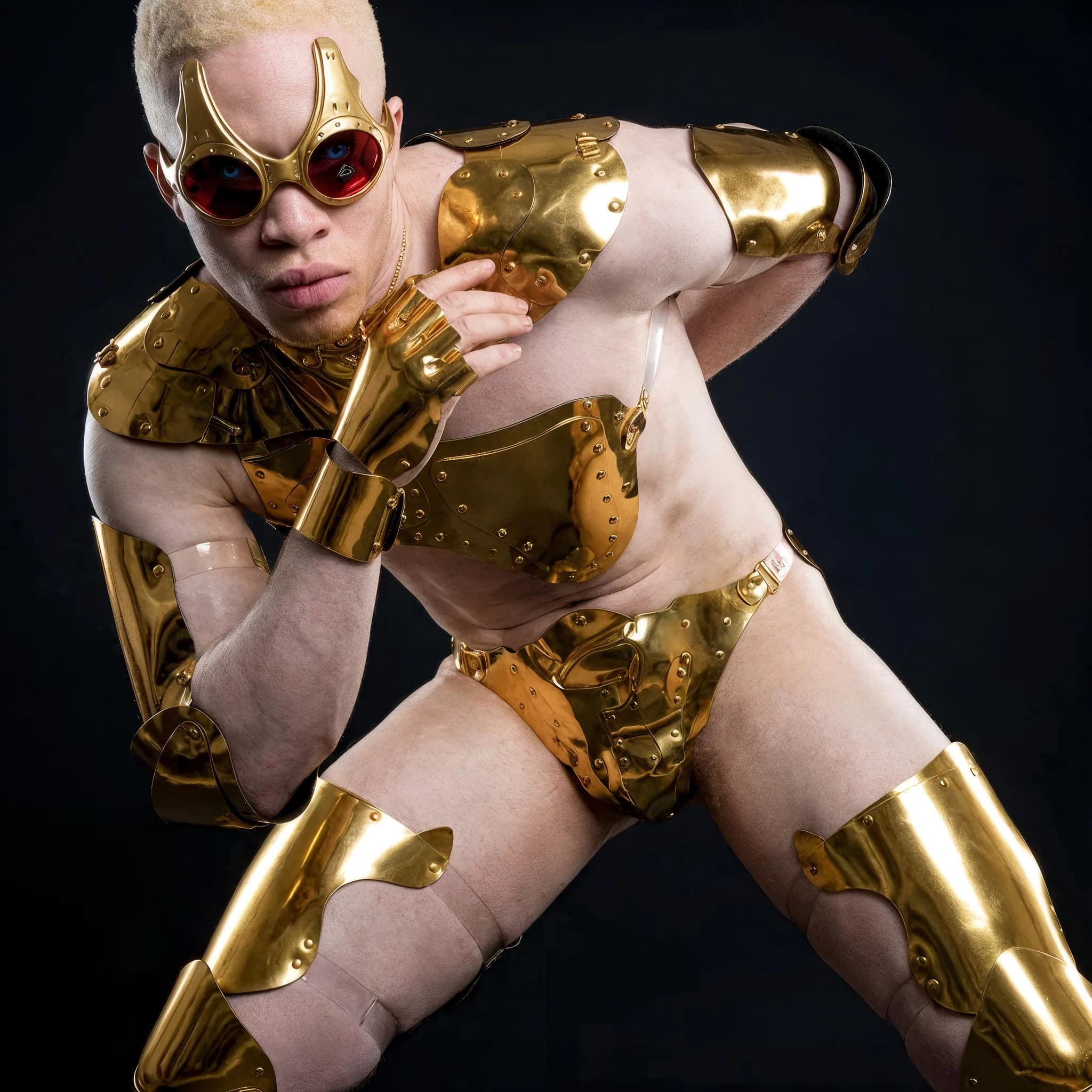 Gold Futuristic Armor Costume for Men