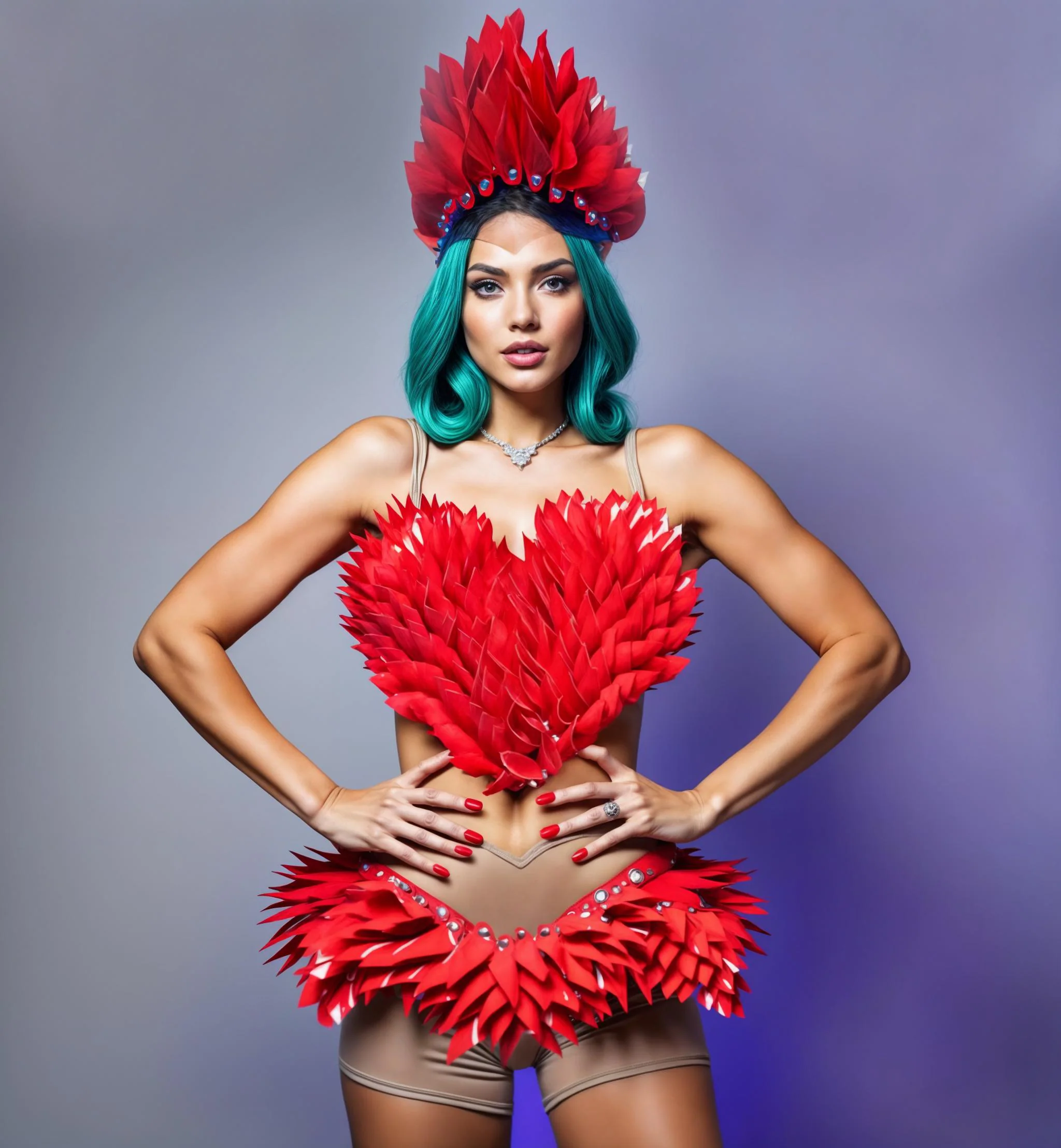 Red Stage Performance Outfit