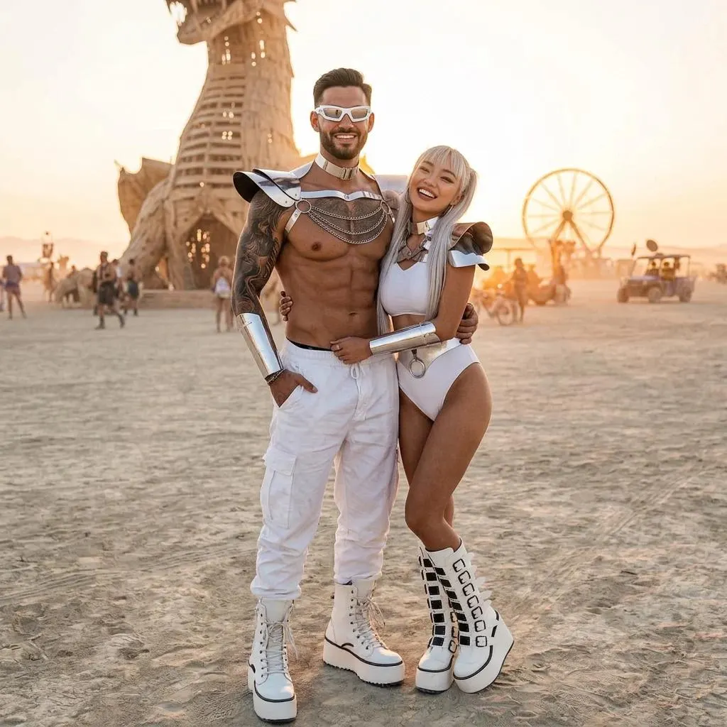 Silver Futuristic Couple Costume