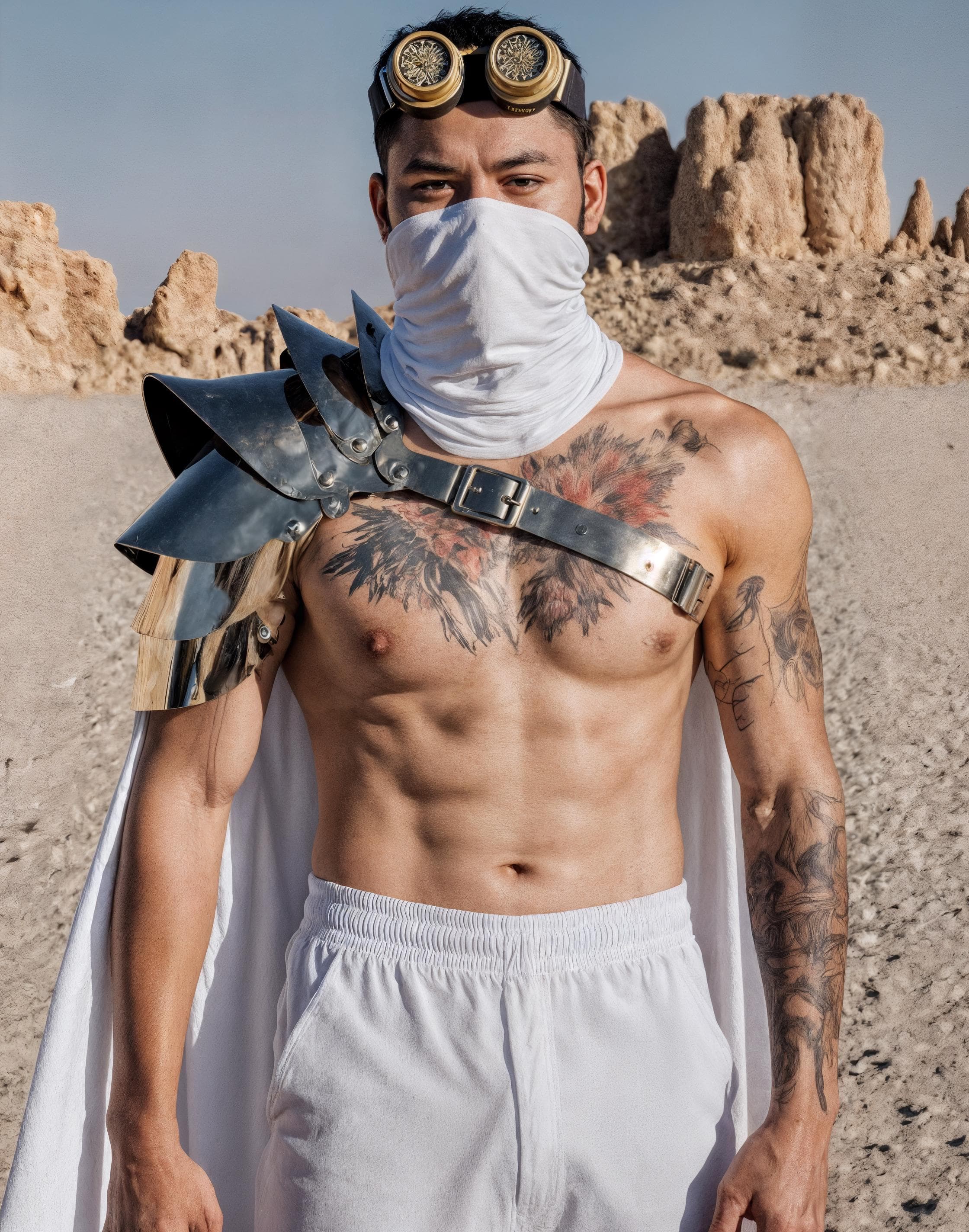 Gold Shoulder Armor for Burning Man
