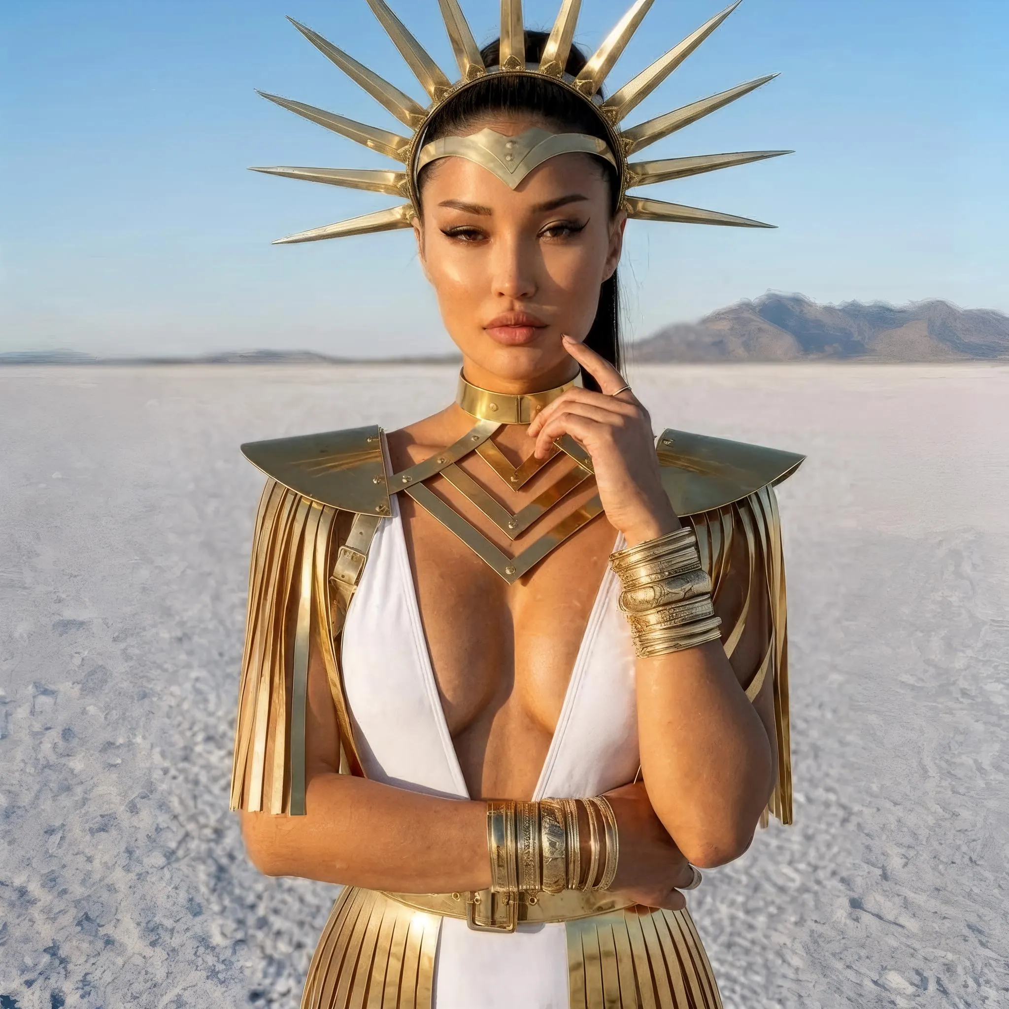 Gold Goddess Festival Skirt and Top Set