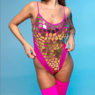 Dance Mirror Costume for Show Performance or Event Party - Bodysuit & Leg Covers - FEYA