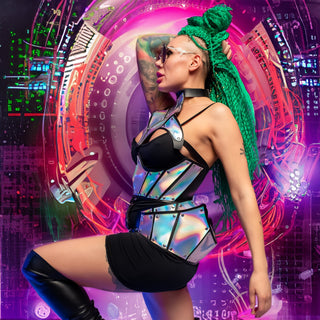 Futuristic Cosplay Costume Set: Step into the Cyberworld & Ignite the Stage - FEYA