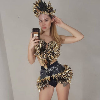 Golden Feather Costume set: Festival & Show Performance outfit - FEYA