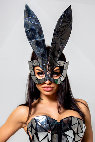Mirror Clothing: Bunny Mask, Corset, Over Knee Boots for Performance - FEYA