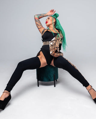 Women's Mirror Clothing set: Jacket & Leggins for Stage Performances - FEYA