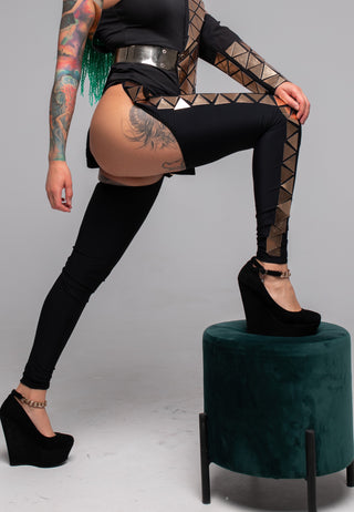 Women's Mirror Clothing set: Jacket & Leggins for Stage Performances - FEYA