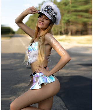 Burning Woman Neon Set: Chameleon-Colored Festival Ensemble - FEYA