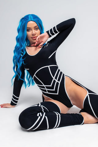 Dance Costume set Bodysuit & Leggings for women Pole Dancer outfit - FEYA