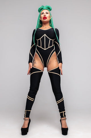 Dance Women Set: Bodysuit & Leg Covers - Exquisite costume for Artists - FEYA