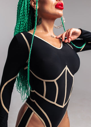 Dance Women Set: Bodysuit & Leg Covers - Exquisite costume for Artists - FEYA