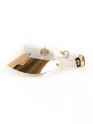 Gold & Silver Clear Jelly Plastic Sun Visor Cap - Ideal for Summer Fashion look - FEYA