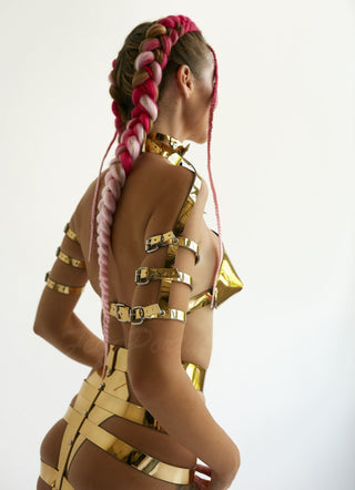 Golden Cleopatra Costume: Shoulders, Bra & Skirt - Elevate Your Cosplay Ourfit - FEYA