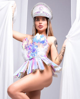 Holographic Costume Set for Fashion Shows & Parties - Unique Performance Outfit - FEYA
