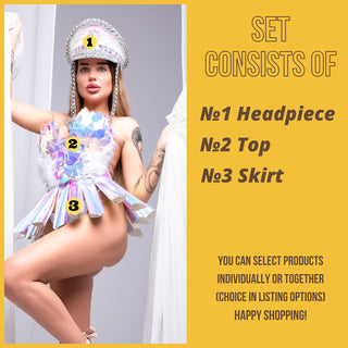 Holographic Costume Set for Fashion Shows & Parties - Unique Performance Outfit - FEYA