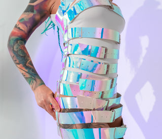 Holographic Party Dress for Star Show Performance - FEYA