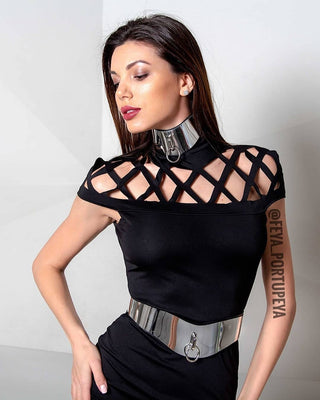 Fashion Leather Set of Belt & Necklace, Stylish Belt for Dress
