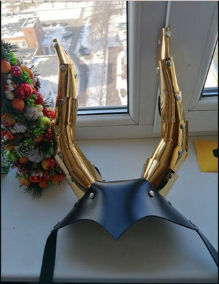 Maleficent Cosplay set Helmet with Horns Bodysuit & Leg Covers - FEYA