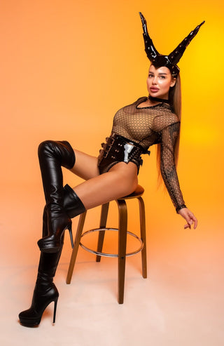 Malificent Cosplay Outfit set Horns Spine Corset, Halloween Wear - FEYA