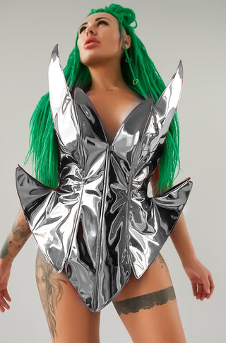 Neon Women's Party Dress: Vegan Leather Set for Artists & Performers - FEYA