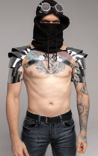 Rave Festival Costume in Metalic Leather: Perfect for Men's Festival Wear - FEYA