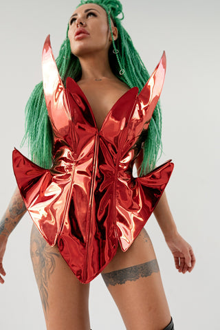 Unique Red Stage Dress: Elevate Your Performance - FEYA