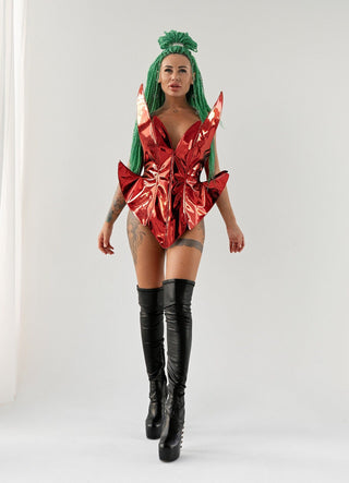 Unique Red Stage Dress: Elevate Your Performance - FEYA